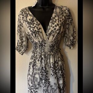 Express Black and White Animal Print Dress